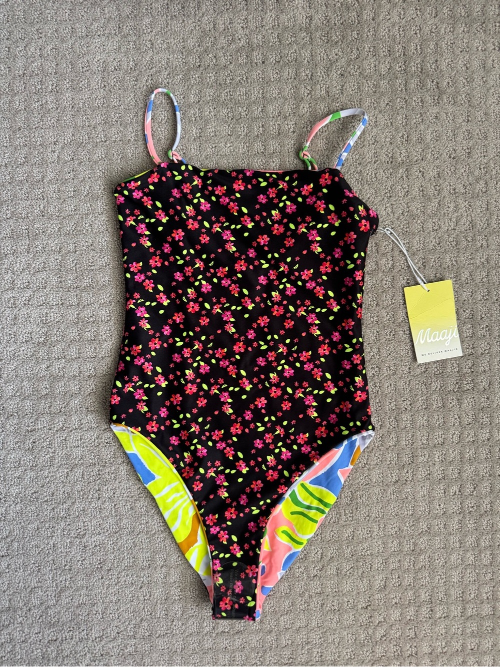 Maaji Reversible One-Piece Swimsuit with Neon Accents